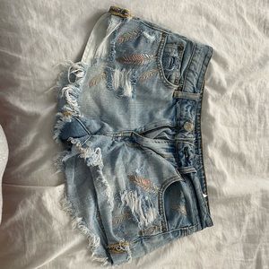 High rise jean shirt